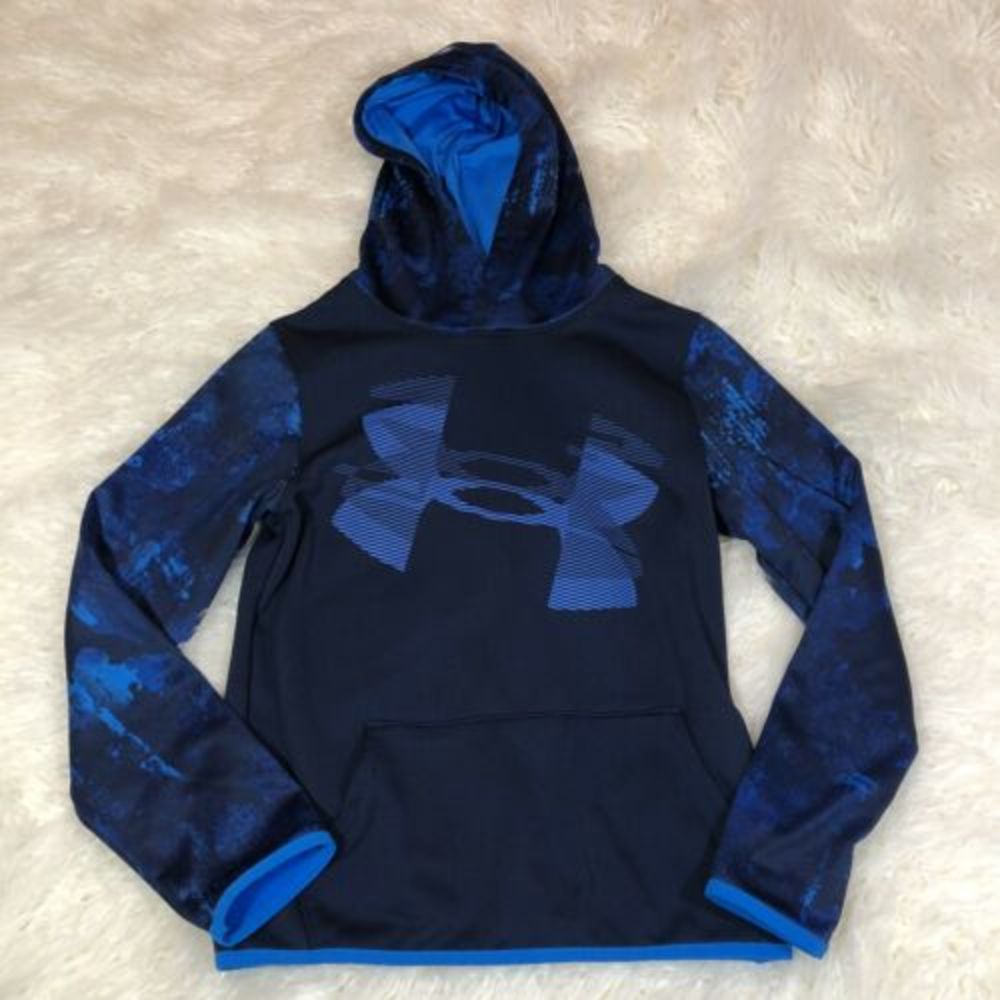UNDER ARMOUR Hoodie Boys Sz YMD Blue Sweatshirt